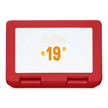 Endlich 19 aber Eltern leben bei mir 19 Geburtstag - Brotdose - Rot - Vorne
