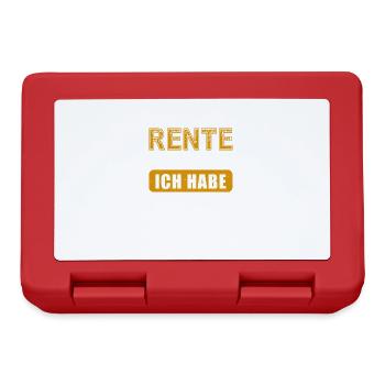 Rente 2022 Ruhestand Spruch Abschiedsgeschenk - Brotdose - Rot - Vorne