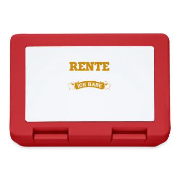 Rente 2022 Ruhestand Spruch Abschiedsgeschenk - Brotdose - Rot - Vorne