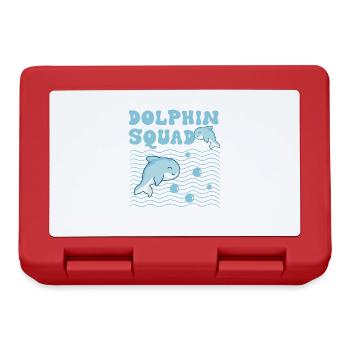 Mignon Dolphin Squad Ocean Wildlife Animal marin - Boîte à goûter - rouge - Devant