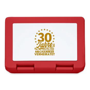 Perlenhochzeit Ehepaar 30. Hochzeitstag Geschenk - Brotdose - Rot - Vorne