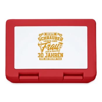 Perlenhochzeit Ehepaar 30. Hochzeitstag Geschenk - Brotdose - Rot - Vorne