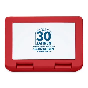 Perlenhochzeit Ehepaar 30. Hochzeitstag Geschenk - Brotdose - Rot - Vorne
