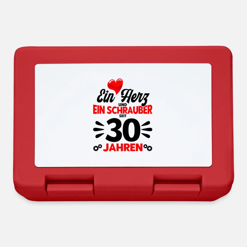 Perlenhochzeit Ehepaar 30. Hochzeitstag Geschenk - Brotdose - Rot