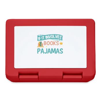 Quand il s’agit de livres et de pyjamas - Boîte à goûter - rouge - Devant