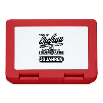 Perlenhochzeit Ehepaar 30. Hochzeitstag Geschenk - Brotdose - Rot - Vorne