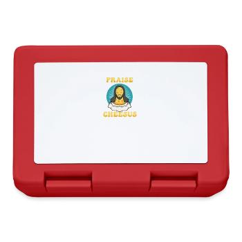 Jesus Christ Cheese Church Christianity Religion - Lunchbox - red - Front