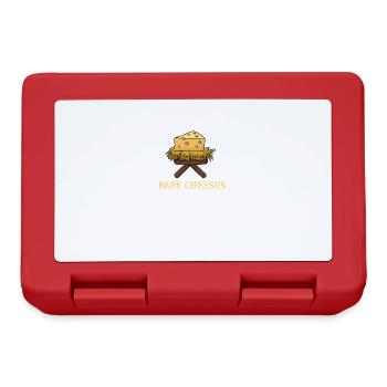 Jesus Christ Cheese Church Christianity Religion - Lunchbox - red - Front