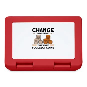 Coin Collection Coin Collectors Numismatics Coin Collections - Lunchbox - red - Front