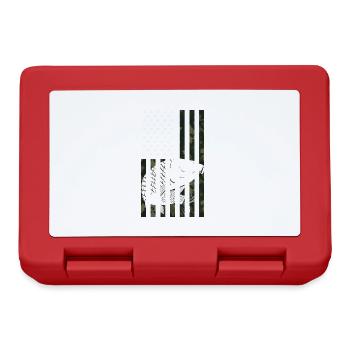 USA Flaggen American Patriot Fisher Fisherman - Brotdose - Rot - Vorne