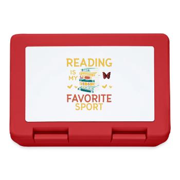 Lesen Ist Mein Lieblings -Sportbuchliebhaber - Brotdose - Rot - Vorne