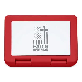Faith About Fear American Pride Religious - Lunchbox - red - Front