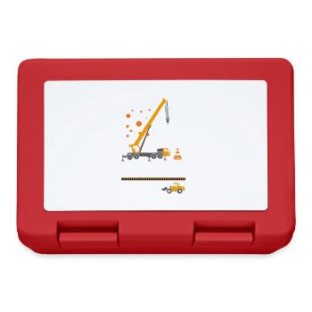 Papa Birthday Crew Construction Theme - Lunchbox - red - Front