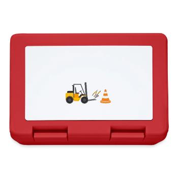 Papa Birthday Crew Construction Theme - Lunchbox - red - Front