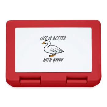 Life With Geese Wildlife Nature Goose - Lunchbox - red - Front