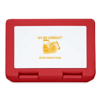 Du Denkst Ich Bin Verrückt Lustiger Baggerfahrer - Brotdose - Rot - Vorne