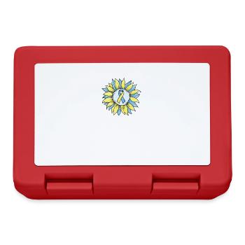 Sensibilisation au syndrome de Down I Ruban jaune bleu T21 - Boîte à goûter - rouge - Devant