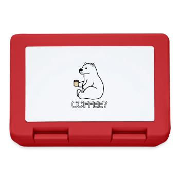 Funny Polar Bears Office Monday Coffee - Lunchbox - red - Front