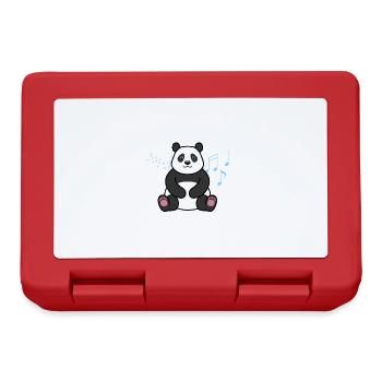 Lustiger Panda und Musiknoten Musiker Eucalyptus - Brotdose - Rot - Vorne