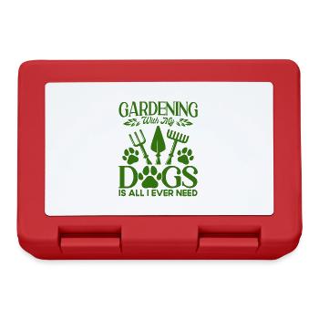 Gartenarbeit Hobbygärtner Hundehalter Geschenk - Brotdose - Rot - Vorne