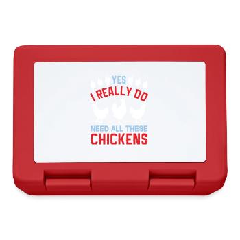 Oui, j’ai vraiment besoin de tous ces poulets drôles - Boîte à goûter - rouge - Devant