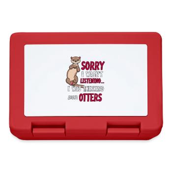 Penser aux loutres, animaux sauvages, loutres de - Boîte à goûter - rouge - Devant