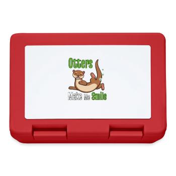 Otters Make Me Smile Wildlife Nature Sea Otters - Lunchbox - red - Front