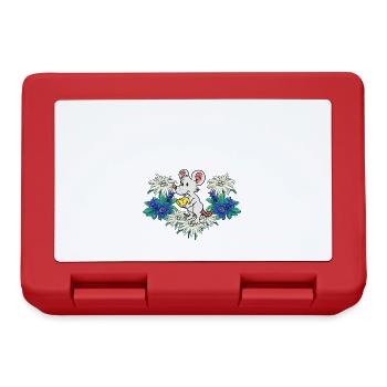 Austria Alps Cheese Enjoyment Swiss Mouse Rodent Child - Lunchbox - red - Front