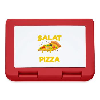 Der Kopf Sagt Salat Das Herz Sagt Pizza Food Lover - Brotdose - Rot - Vorne
