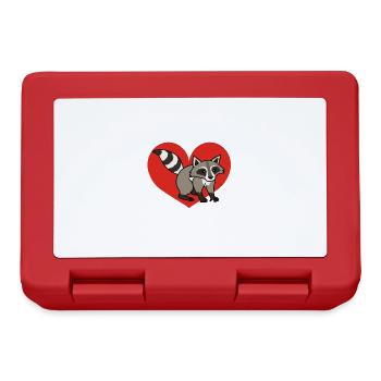 Raccoon Love Ironic Saying Cute Wildlife Animal - Lunchbox - red - Front