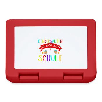 Machs Gut Kindergarten Ich Rocke Jetzt Die Schule - Brotdose - Rot - Vorne