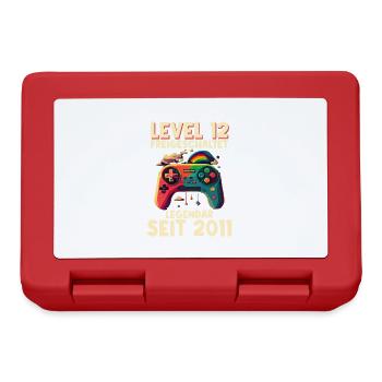 2011 Level 12 Jahre Gaming 12er 12 Geburtstag - Brotdose - Rot - Vorne