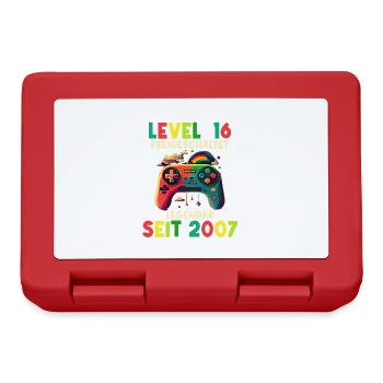 2007 Level 16 Jahre Gaming 16er 16 Geburtstag - Brotdose - Rot - Vorne