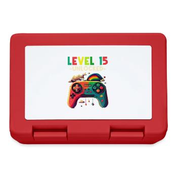 Level 15 Jahre Gaming 15er 15 Geburtstag - Brotdose - Rot - Vorne