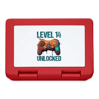 Level 14 Jahre Gaming 14er 14 Geburtstag - Brotdose - Rot - Vorne
