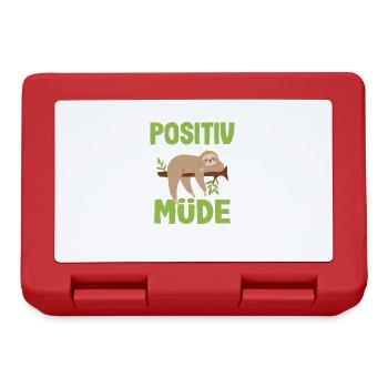 Faultier Positiv Auf Müde Getestet Motiv - Brotdose - Rot - Vorne