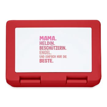 Muttertag Spruch Mama Beschützerin Engel Mutter - Brotdose - Rot - Vorne