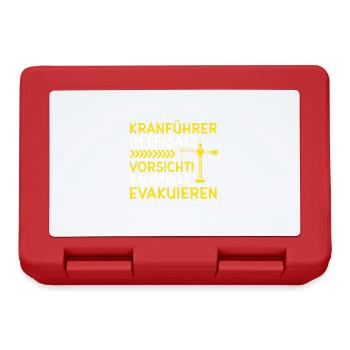 Kranführer Im Einsatz Kranfahrer Baustelle - Brotdose - Rot - Vorne