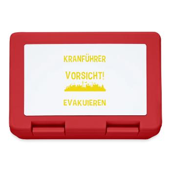 Kranführer Im Einsatz Kranfahrer Baustelle - Brotdose - Rot - Vorne