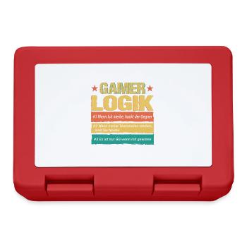 Gamer Logik Lustige Zocken Gaming Motive Streamer - Brotdose - Rot - Vorne