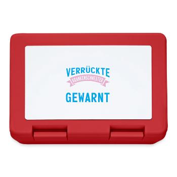 Ich Bin Die Verrückte Krankenschwester Pflegerin - Brotdose - Rot - Vorne