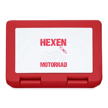 Motorrad Spruch Für Frauen Früher Hatten Hexen - Brotdose - Rot - Vorne