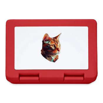Katze Katzen Kätzchen Polygon Katze - Brotdose - Rot - Vorne