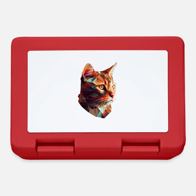 Katze Katzen Kätzchen Polygon Katze - Brotdose - Rot