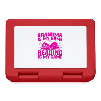 Oma ist mein Name Lesen ist mein Spiel Buch lesen - Brotdose - Rot - Vorne