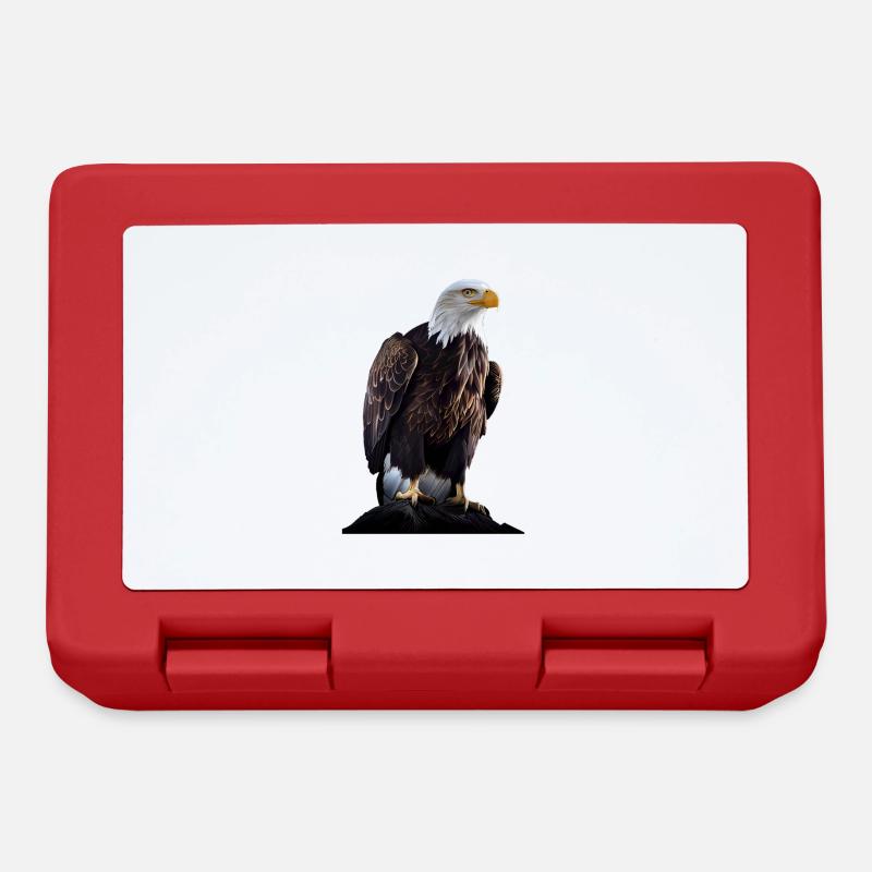 Cooles Polygon Design Mit Einem Weißkopfseeadler - Brotdose - Rot