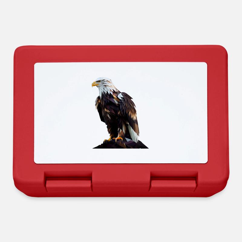 Cooles Polygon Design Mit Einem Weißkopfseeadler - Brotdose - Rot