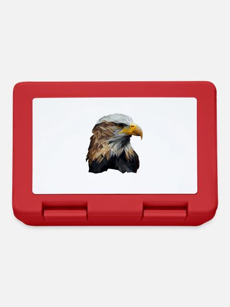 Cooles Polygon Design Mit Einem Weißkopfseeadler - Brotdose - Rot
