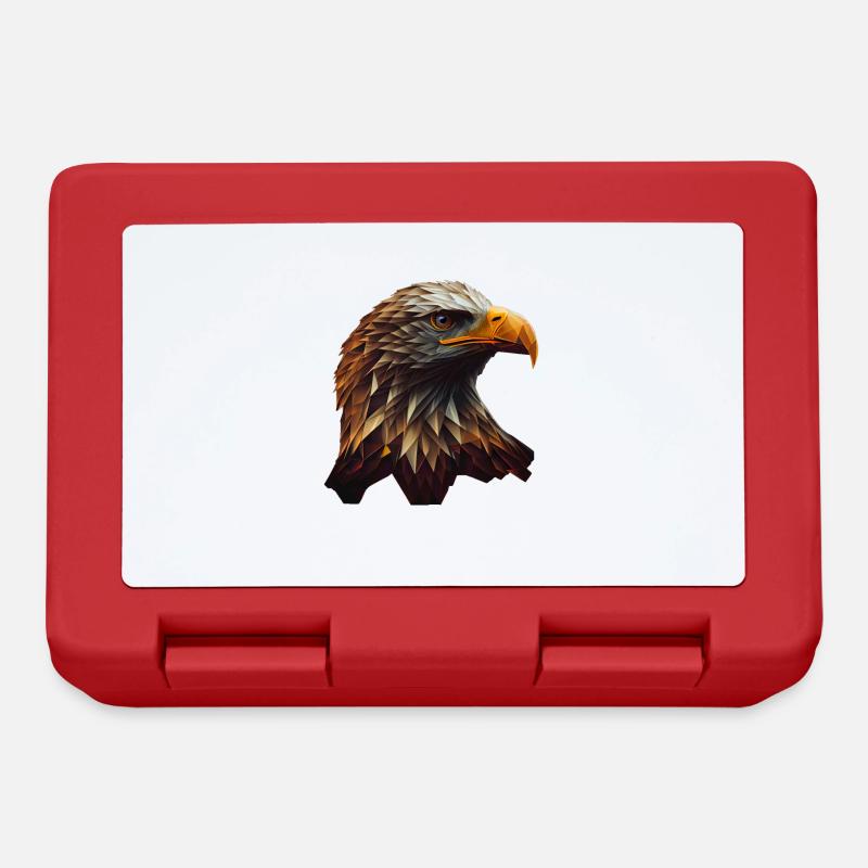Cooles Polygon Design Mit Einem Weißkopfseeadler - Brotdose - Rot