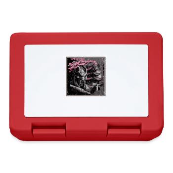 Vintage Japanese Sakura Cherry Blossom Temple - Lunchbox - red - Front